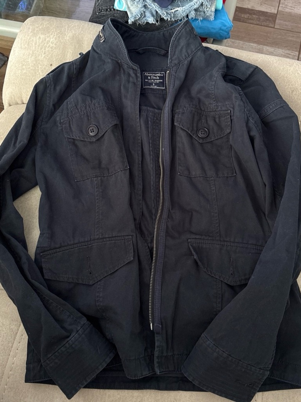 Abercrombie & Fitch Black Military Field Jacket